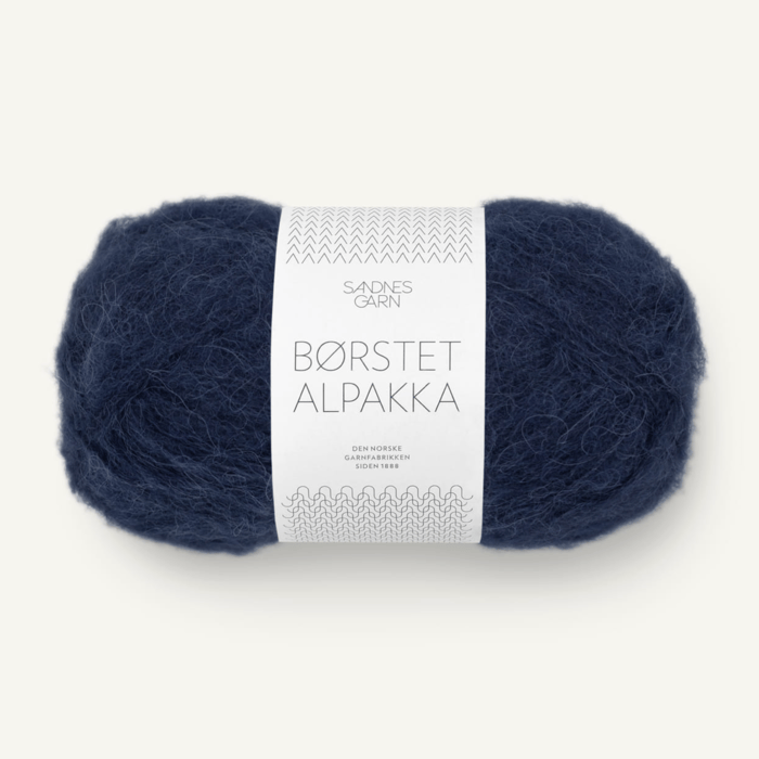 5575 Navy | Borstet Alpakka
