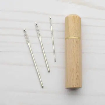 Wooden Darning Needle Storage Case