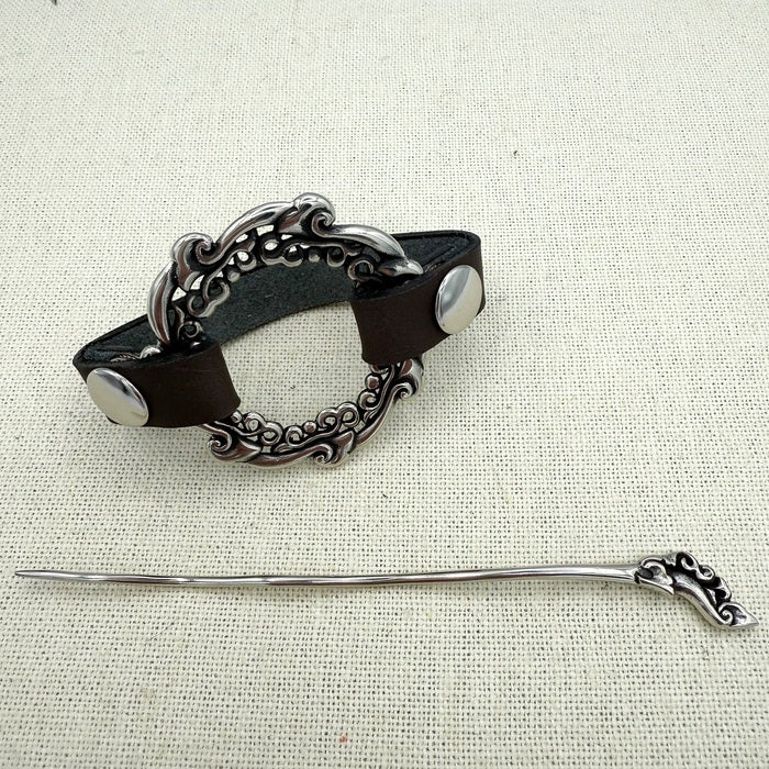 Bark | Leather Waterfall Shall Pin