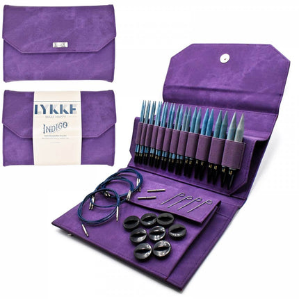 Lykke 5" Interchangeable Needle Set | Indigo | NEW! Violet Fabric Case
