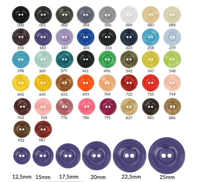 2 Hole Buttons | 22.5mm