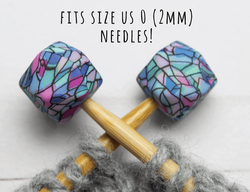 Stained Glass Hexagon Stitch Stoppers *for smaller needles