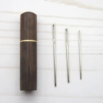 Wooden Darning Needle Storage Case