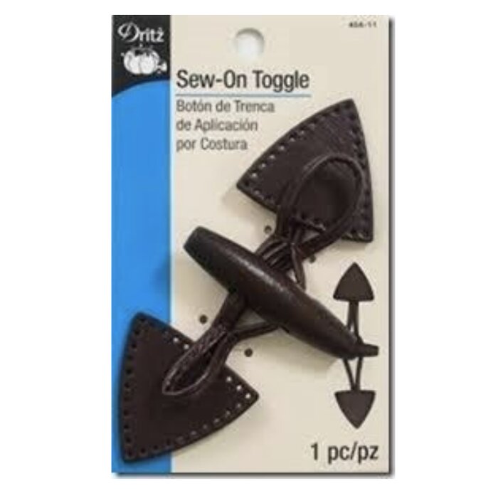 Sew on Toggle | Brown Faux Leather