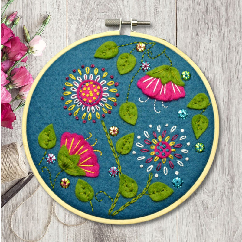 Tropical Flowers Applique Hoop Craft Kit
