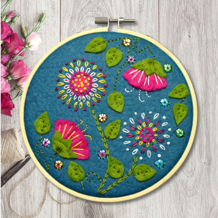 Tropical Flowers Applique Hoop Craft Kit