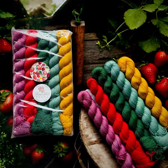 Berry Lush | Half Skein Tonal Set in Fingering Weight