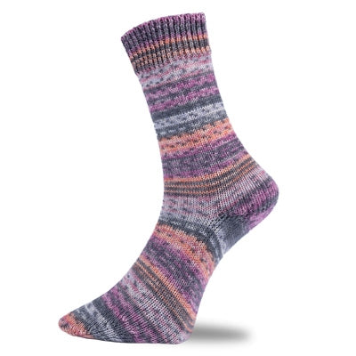 718 Purple & Orange | Golden Socks 4 ply