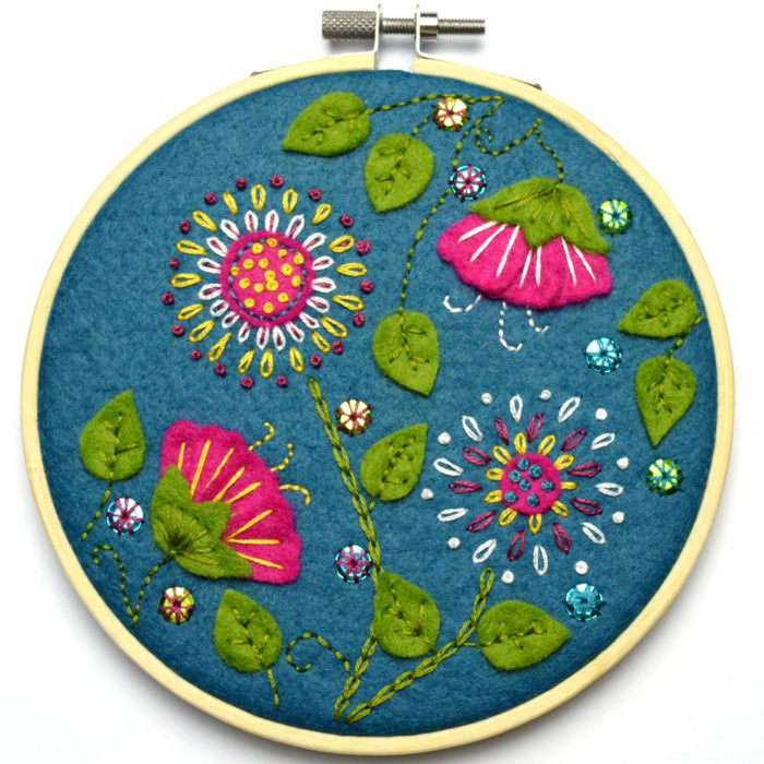 Tropical Flowers Applique Hoop Craft Kit