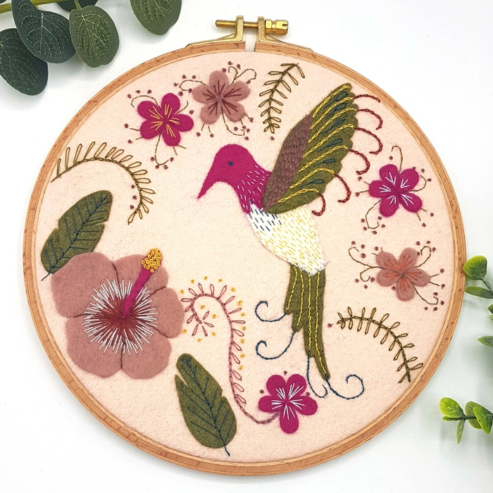 Hummingbird Applique Hoop Craft Kit