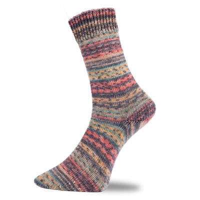 715 Pink & Orange | Golden Socks 4 ply