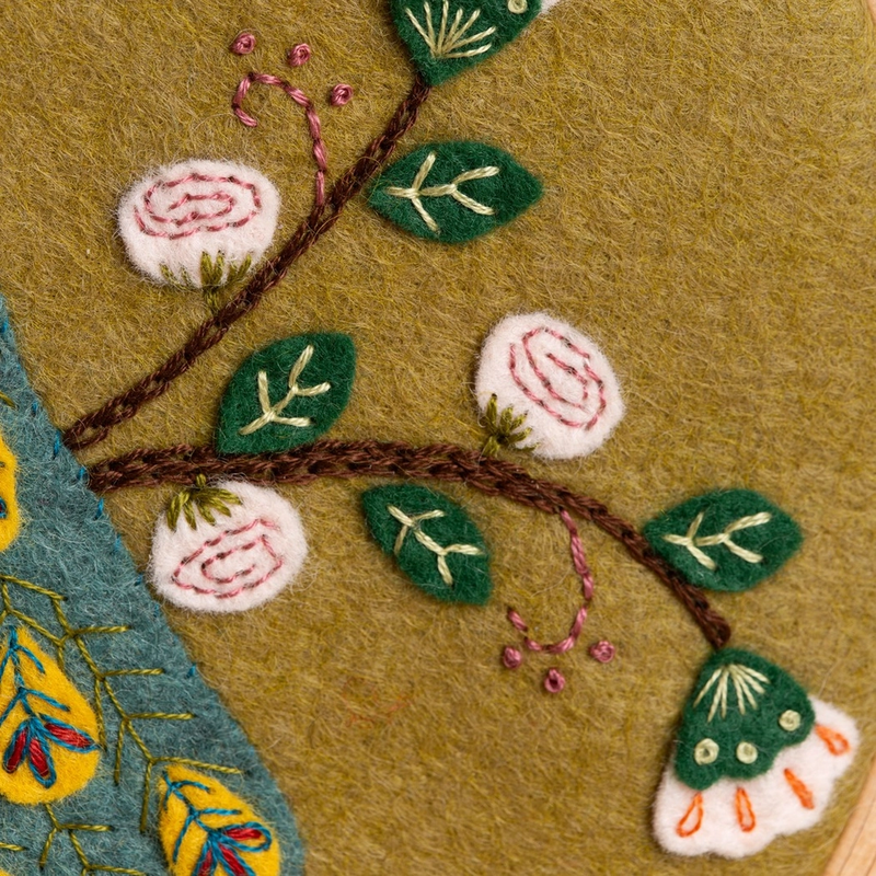 Flamboyant Peacock Applique Hoop Craft Kit