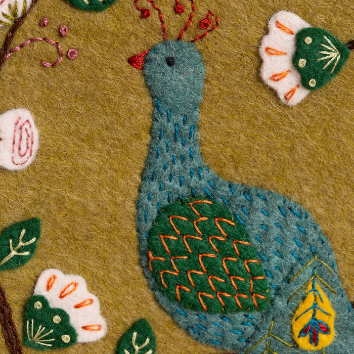 Flamboyant Peacock Applique Hoop Craft Kit