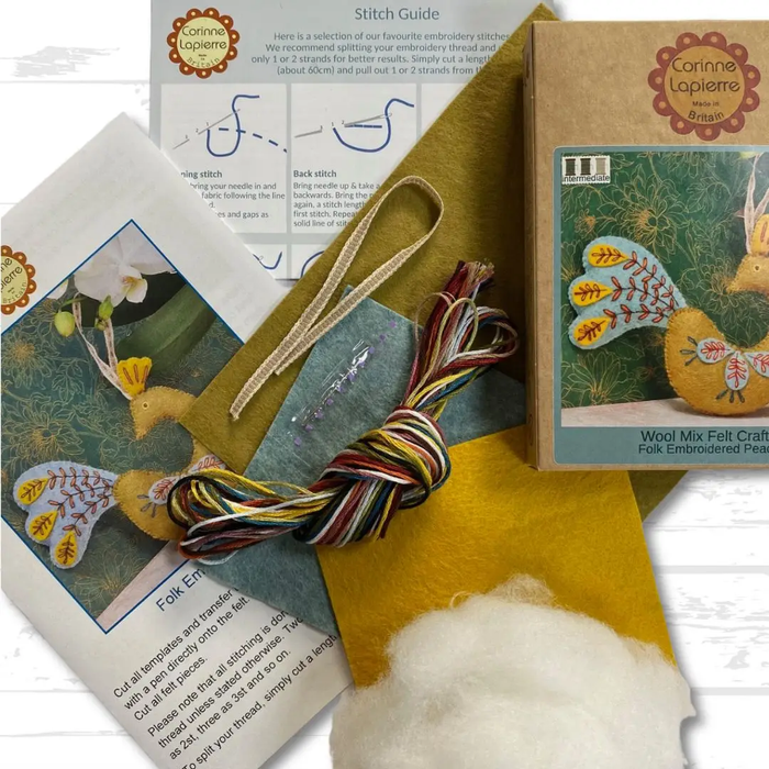 Folk Peacock Felt Craft Mini Kit