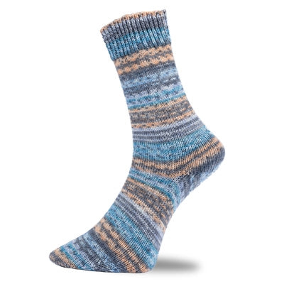 716 Blue & Tan | Golden Socks 4 ply