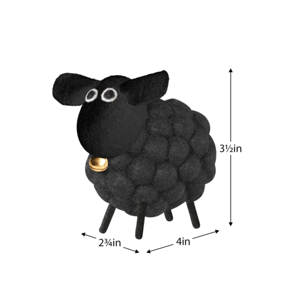 Felt Ball 3.5" Wool Sheep | Black