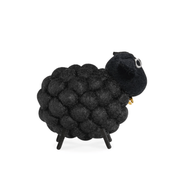 Felt Ball 3.5" Wool Sheep | Black