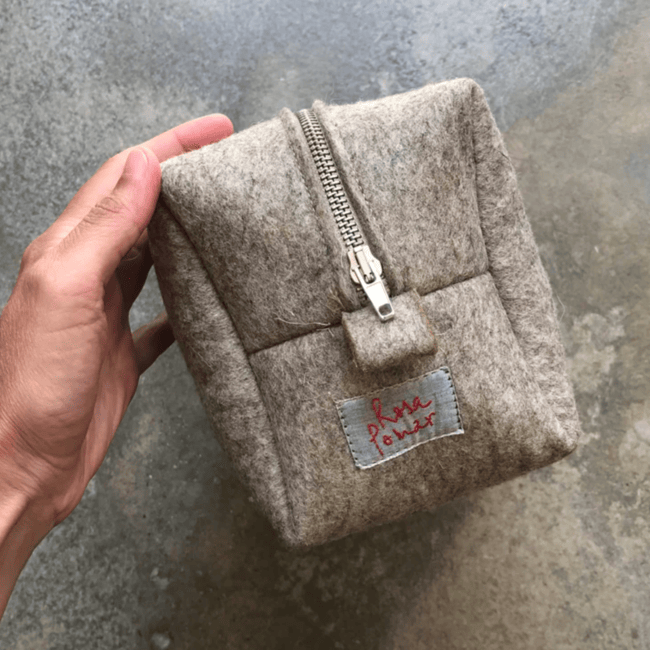 Wool Felt Travel Pouch | Rosa Pomar