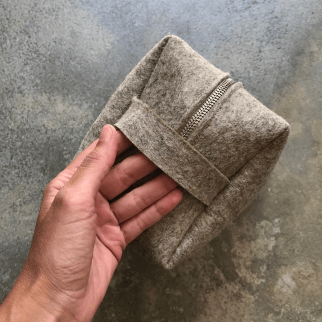 Wool Felt Travel Pouch | Rosa Pomar
