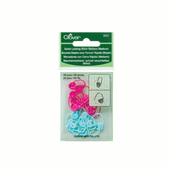 Clover Jumbo Locking Stitch Markers 12pc – Stitches
