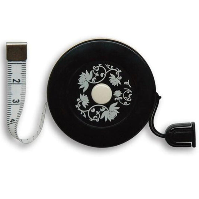 Kinki Amibarı Tape Measure 60" Black with White Flower