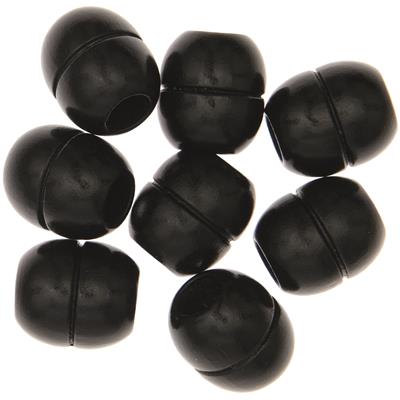 Black Ridged Beads | 22mm (8 pieces)