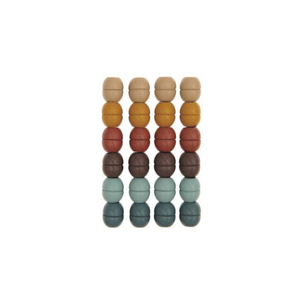 Earthy Colour Ridged Beads | 25mm (24 pieces)