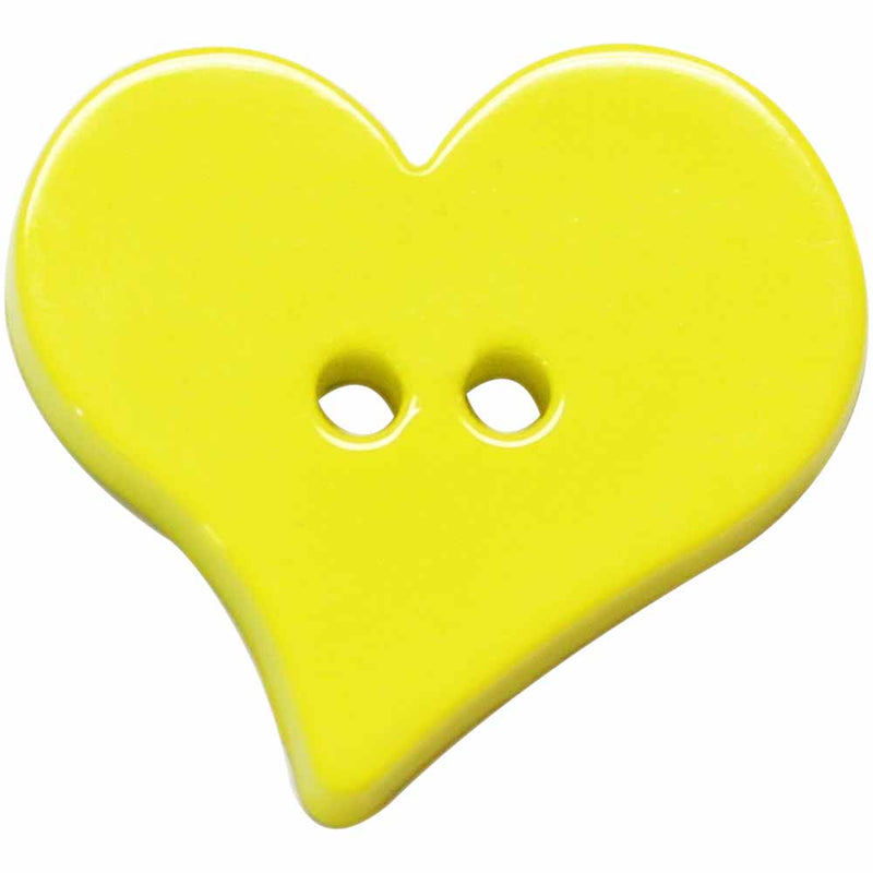 2 Hole Button - Yellow Heart