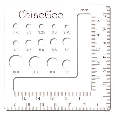 ChiaoGoo Swatch & Needle Gauge 3" Square
