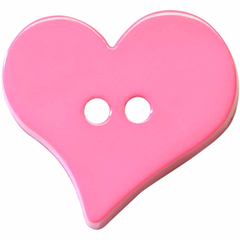 2 Hole Button - Pink Heart