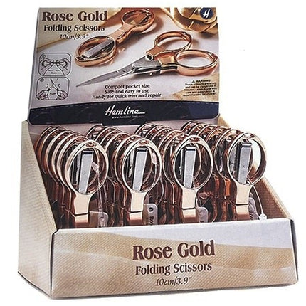 Hemline Rose Gold Folding Scissors
