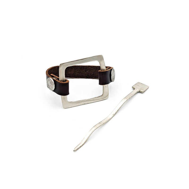 Mid Century Modern Square Cuff Shawl Pin