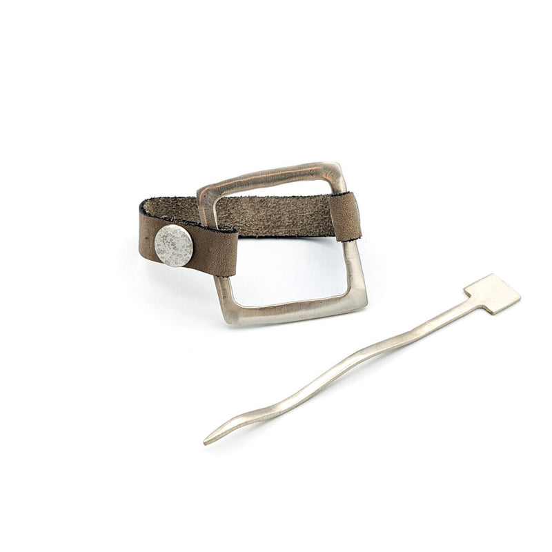 Mid Century Modern Square Cuff Shawl Pin